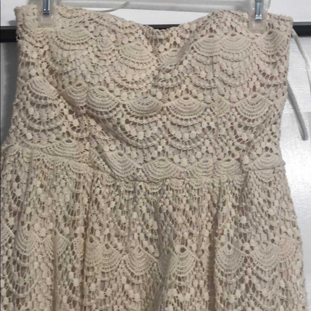 Creams strapless dress